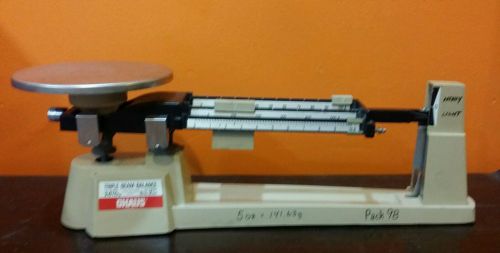 Vintage Ohaus Steel Triple Beam Balance Scale 5lb 2oz 2610g USA Used