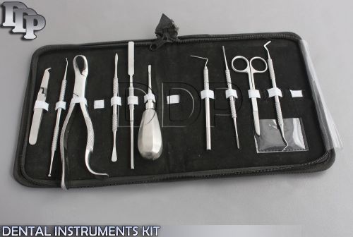 DENTAL INSTRUMENTS KIT 11 PC BRACKET TWEEZER SPATULA