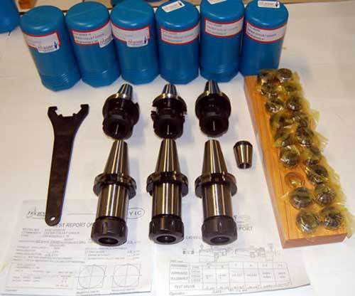 25 Pc. Techniks CAT 40 ER 32 25K CNC Collet Chucks Kit-18 x Collet Set, Wrench