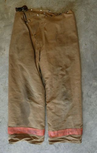 Lion BodyGuard Turn Out Gear Firefighter Pants USED 34R Tan Orange Hunting