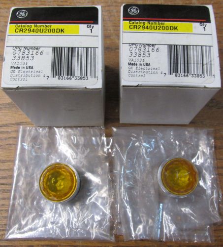 NEW NOS LOT OF 2 GE CR2940U200DK Amber Cap For Indicator Light