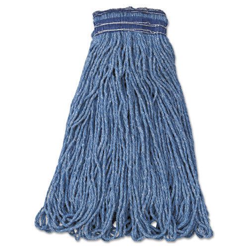 Universal Headband Mop Head, Cotton/Synthetic, 24oz, Blue, 12/Carton