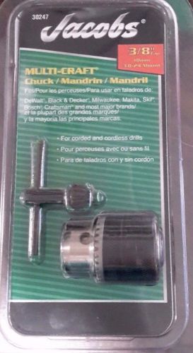 JACOBS MULTI-CRAFT CHUCK 3/8&#034; CAPACITY 10MM 3/8-24 MOUNT (D191)