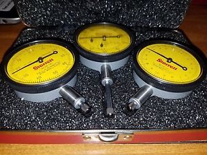 Starrett 3 pce. set 25-881J, 25-181j &amp; 25-161 Dial Indicators yellow face