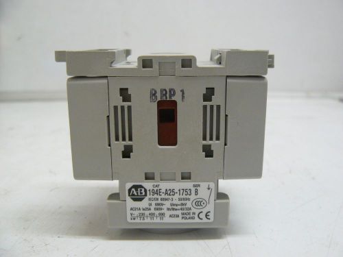 NEW ALLEN BRADLEY 194E-A25-1753 SERIES B DISCONNECT SWITCH 25A, 3 POLES