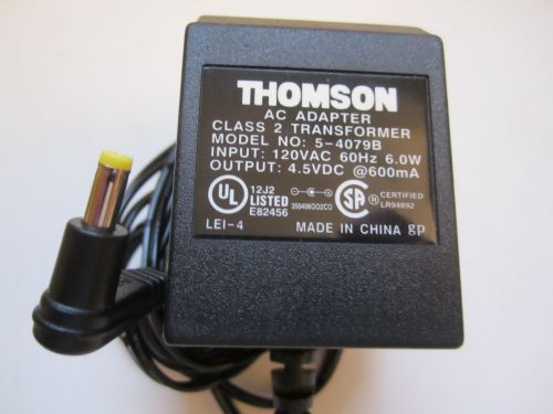 Genuine Thomson AC Adapter Power Supply Transformer Model 5-4079B 4.5VDC (A476)