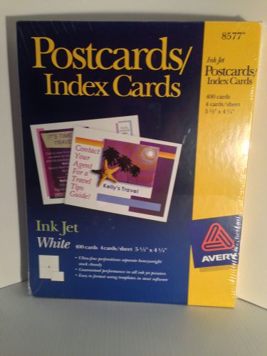 Avery Postcard Index Card Stock 400 Inkjet Cards White 8577 Sealed Package New