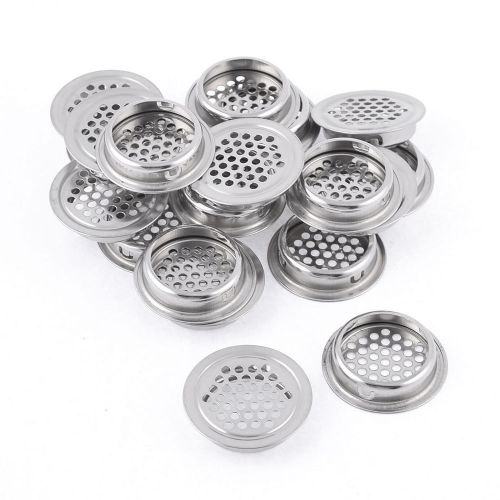 20 Pcs Silver Tone Hardware 35mm Botton Diameter Metal Round Air Vent Louver