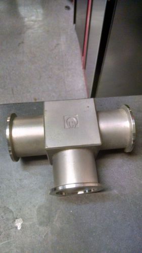 Leybold Heraeus  HD VACUUM FITTING TEE Flange Size KF40 NW40 Stainless Steel