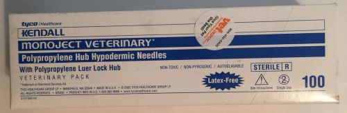 Kendall monoject veterinary polypropylene hub hypodermic needles~luer lock 18 ga for sale