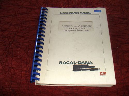 Racal Dana 1991 and 1992 Nanosecond Universal Counter Maintenance Manual