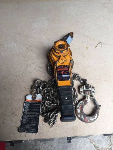 Harrington / 1-1/2 Ton Lever Hoist Come-Along / 10&#039; Chain (GREAT DEAL)