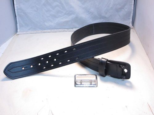 K59FL4R Size 38&#034; Black G&amp;G Sam Browne 2.25&#034; Police Duty Belt w/ Chromed Buckle