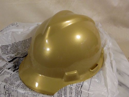 New msa v-gard hard hat protective helmet - gold - medium for sale