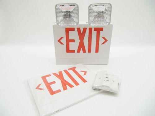 NIB Thomas &amp; Betts ELXN400R-2SQR Plastic Exit Combo Unit With Emergency Lights