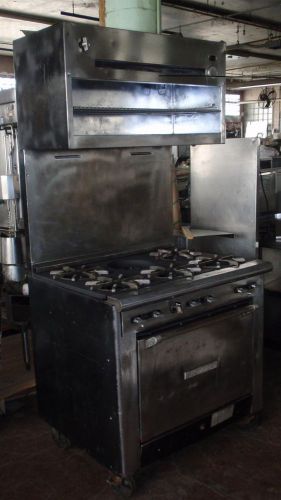 Vulcan 6 Burner Range with oven and salamander