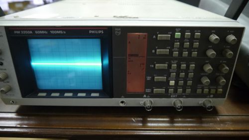 PHILIPS PM3350A Dual 60 MHz Digital Storage Oscilloscope 100MS/s w/ Case