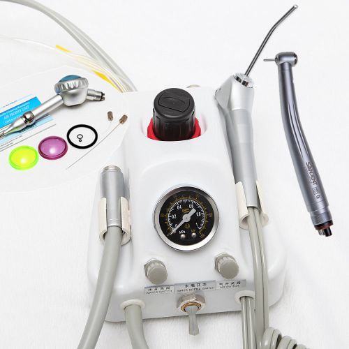 Portable Dental Turbine Unit fit Compressor +4H Push fast Handpiece Air Polisher