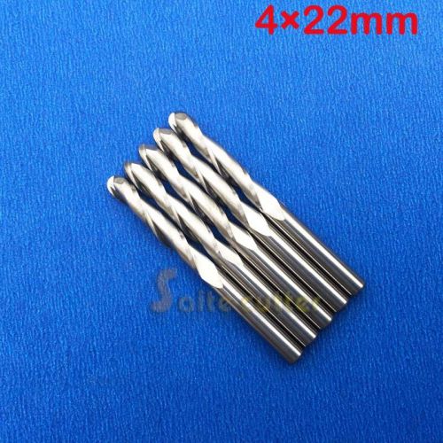 10pcs Ball Nose Carbide Endmill Tools Double Flutes CNC Router Bits  4mm x 22mm