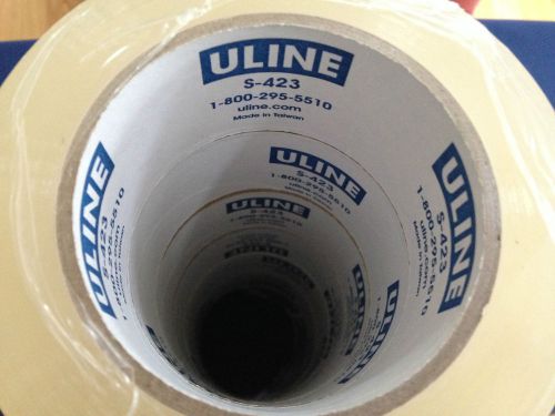 Uline s-423 carton sealing clear packing tape new lot of 6 rolls 2&#034; by 110 yards for sale