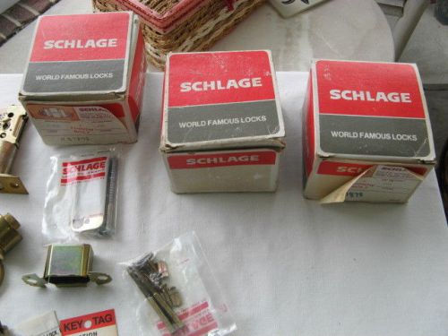 3 SCHLAGE DOUBLE CYLINDER DEADBOLTS B162P 605 COMPLETE WITH KEYS
