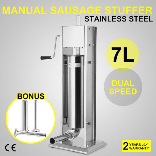 7l sausage filler 304 stainless steel o-ring seal tiltable barrel silver popular for sale