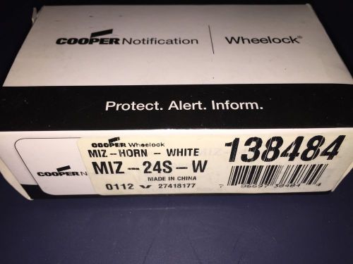 New cooper wheelock miz-24s-w ( white ) mini horn 24vdc 24 volts for sale