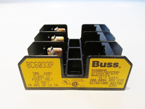 NEW Buss BC6033P Tron Fuse Blocks Bussmann Cooper USA 30 Amp Class CC