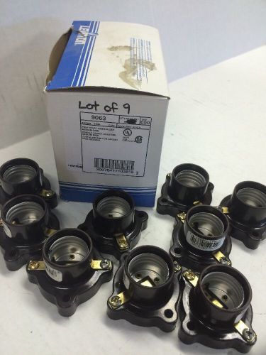 Leviton Pony Cleat Lamp Holder Light Socket Medium Base 660W 9063 Lot of 9 (U61)