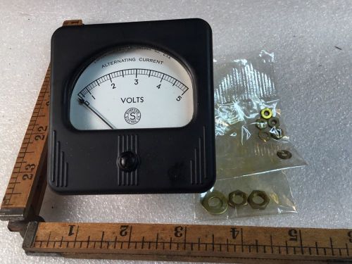 Vintage NOS Simpson Electric Co. AC Volt Meter UA Panel Mount - 0-5 Volts