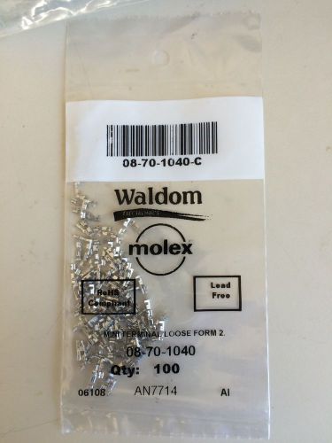 100 pcs 08-70-1040 MOLEX  WALDOM MINI TERMINAL 22/28AWG SPOX ROHS