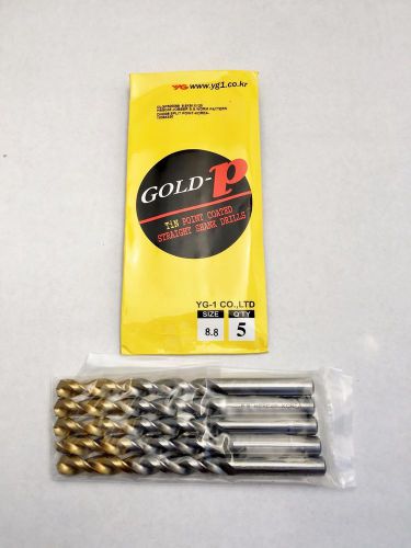 YG JOBBER HSS DRILL GOLD PT - 8.8 MM DIA X 125 OAL - PARABOLIC - P/N DLGP506088