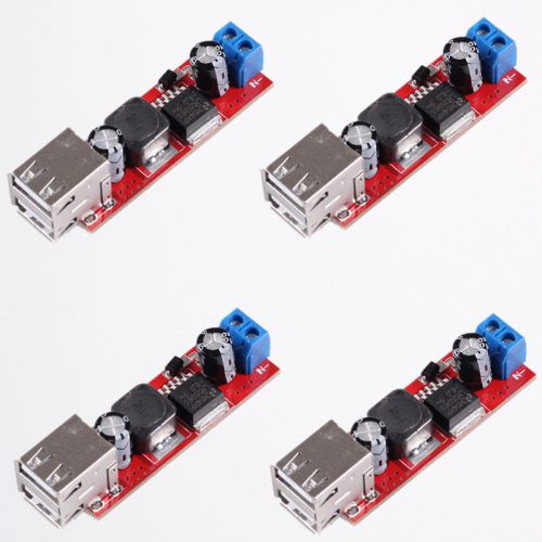 4pcs Dual USB Output 9V/12V/24V/36V to 5V DC-DC 3A Step Down Power Module