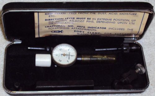 VIINTAGE CRAFTSMAN No. 4076 DIAL TEST INDICATOR CASE ORIG BOX JEWELED MOVEMENT