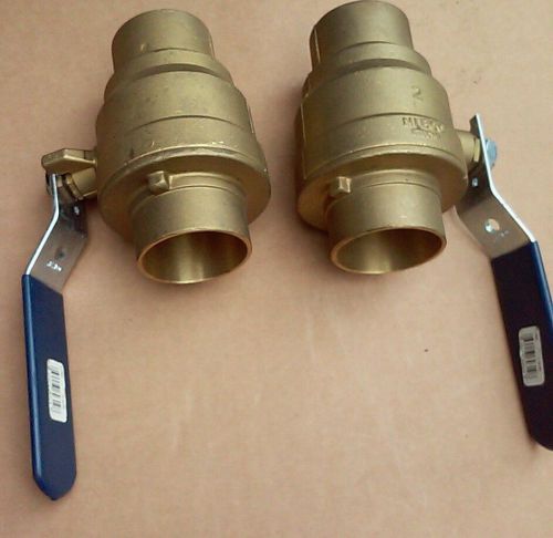 Lot of 2 Nibco S FP600 Brass Full Port Ball Valve, 1 1/2&#034; 600CWP SWEAT