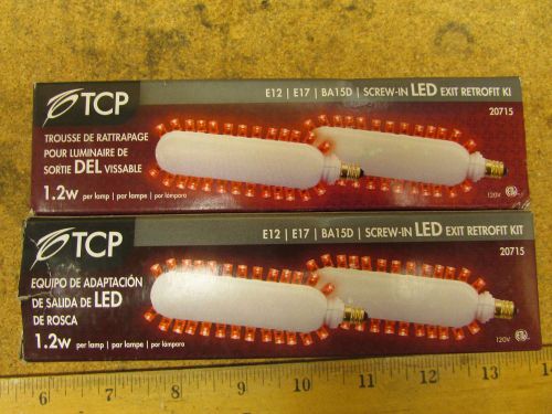 Lot of 2 NEW TCP E12 E17 BA15D Screw-In LED Exit Retrofit Kit 20715 1.2W