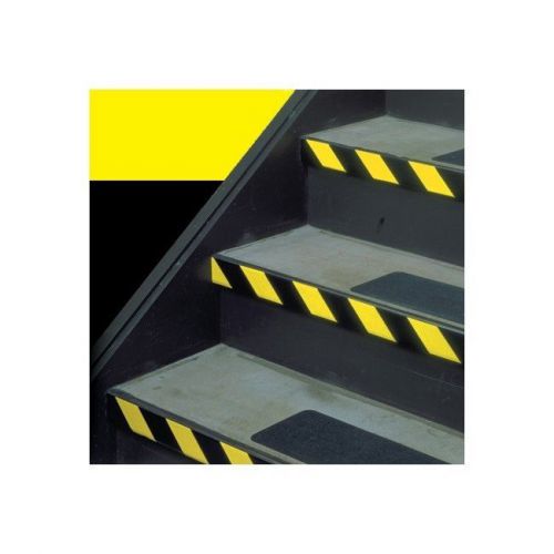 &#034;Striped Vinyl Tape, 1&#034;&#034;x36 yds., Black/Yellow, 48/Case&#034;