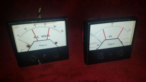 VTG RARE SIMPSON 3344 HZ &amp; 3344 XA-TS 255 A.C. VOLTS PANEL METER LOT-BEST OFFER