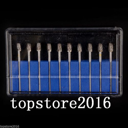 10pcs Dental Lab Polisher Drills Assorted Tungsten Steel Carbide Burs E04 2.35MM