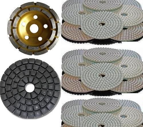 5&#034; diamond polishing 8 pad 2 coarse cup wheel damo buff granite travertine stone for sale