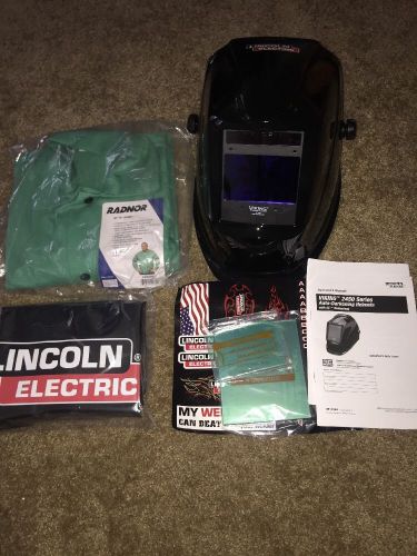 Lincoln viking welding helmet with welding jacket for sale