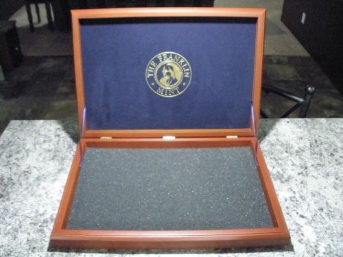Franklin mint cherry wood display case for coins/knife,jewelry, pocket watch new for sale
