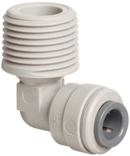 John guest acetal copolymer tube fitting, rigid elbow, 1/4&#034; tube od x 1/4&#034; nptf for sale