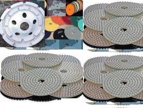 7 inch diamond polishing pad 8 piece &amp; 7 inch double row grinding cup granite for sale