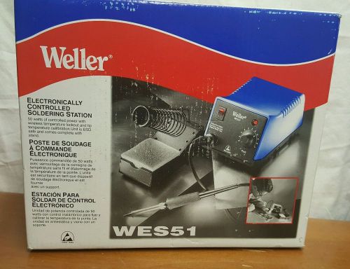 NEW WELLER WES51 ANALOG SOLDERING STATION W/ POWER UNIT STAND SPONGE &amp; PENCIL