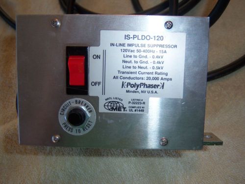 Polyphaser IS-PLDO-120  In-Line Impulse Suppressor 120V Surge Power Protector