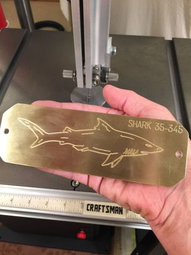 Huge great white shark solid brass engraving plate for new hermes font tray for sale
