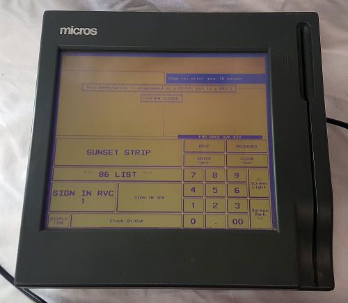 micros workstation 3 400412 pos hospitality monitor 8700 Used