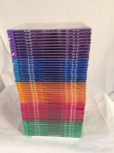 5.2mm Slimline Multiple Color 1 Disc CD Jewel Case - 50 Pack