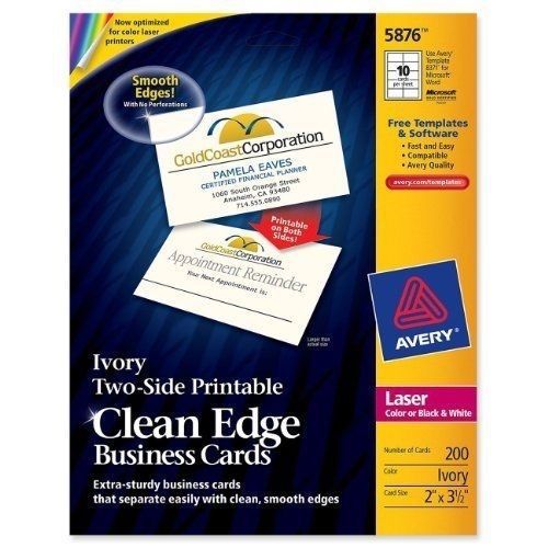 Avery 5876 Two-Side Printable Clean Edge® Busin...Blazing Fast Free USA Shipping